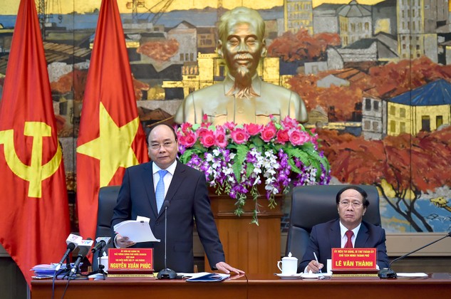 Thủ tướng Nguyễn Xuân Phúc phát biểu chỉ đạo tại buổi làm việc với Thành ủy TP. Hải Phòng về tình hình kinh tế-xã hội. Ảnh: VGP