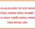 Ban QLDA ĐTXD công trình nông nghiệp và phát triển nông thôn Hưng Yên