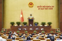 Phó Chủ tịch Quốc hội Vũ Hồng Thanh điều hành nội dung phiên họp sáng 9/5