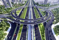 Phối cảnh nút giao khác mức đường Vành đai 3,5 với Đại lộ Thăng Long. Ảnh: Chủ đầu tư