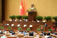 Bộ trưởng Bộ Tài chính Nguyễn Văn Thắng trình bày báo cáo