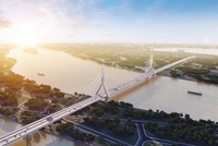 Dự án Đầu tư xây dựng cầu Tứ Liên và đường dẫn hai đầu cầu (từ nút giao với đường Nghi Tàm đến nút giao với đường Trường Sa) được khởi công đúng thời hạn. Ảnh: Tường Lâm
