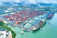 Khu thương mại tự do Cái Mép Hạ sẽ nằm trên hành lang logistics kết nối cảng biển trung chuyển quốc tế Cái Mép - Thị Vải. Ảnh: Thạc Hiếu