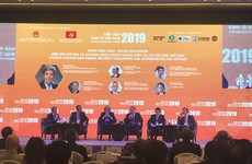 Các đại biểu tham dự Phiên thảo luận về Biến đổi khí hậu và an ninh năng lượng tại Diễn đàn Kinh tế Việt Nam 2019