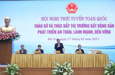 Thủ tướng chủ trì Hội nghị trực tuyến thúc đẩy thị trường bất động sản phát triển lành mạnh, bền vững. Ảnh VGP