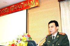 Phó Giám đốc Công an TP - Đại tá Nguyễn Anh Tuấn phát biểu nhận nhiệm vụ