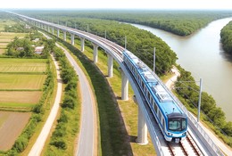 Tuyến đường sắt kết nối trung tâm TP.HCM đến huyện Cần Giờ sẽ được thiết kế theo tiêu chuẩn đường đôi, với chiều dài khoảng 48,5 km, tốc độ tối đa 250 km/h. Ảnh: Tường Lâm