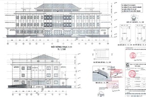 Bản vẽ Dự án trụ sở làm việc UBND huyện Chợ Gạo dự kiến xây dựng mới trên khu đất 17 ha đã được quy hoạch sẵn ở xã Long Bình Điền, huyện Chợ Gạo, tỉnh Tiền Giang. Ảnh: Chu Trinh