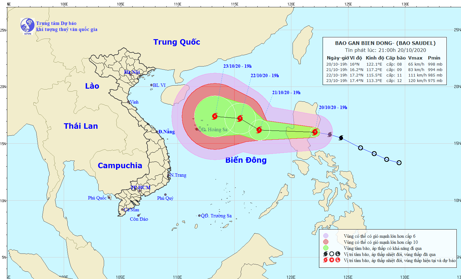 Cơn bão Saudel đang tiến gần Biển Đông 