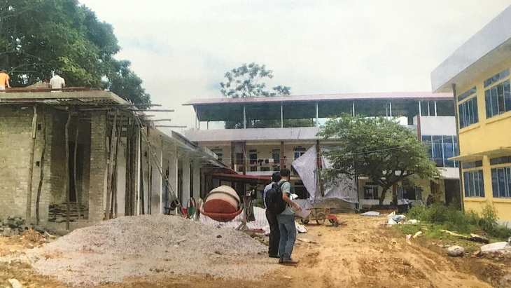 Hiện trạng mặt bằng của Trung tâm Y tế huyện Trùng Khánh đang có nhà thầu thi công xây dựng, cải tạo (Ảnh nhà thầu cung cấp)