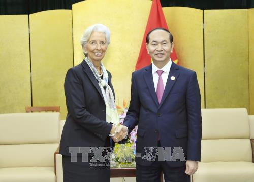 Chủ tịch nước Trần Đại Quang và Tổng Giám đốc IMF Christine Lagarde