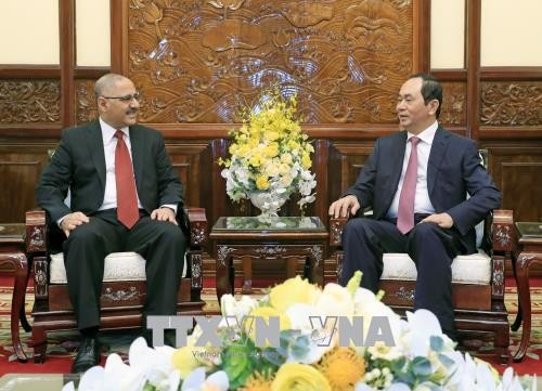 Chủ tịch nước Trần Đại Quang tiếp Đại sứ Ai Cập tại Việt Nam Youssef Kamal Boutros Hana. Ảnh: TTXVN