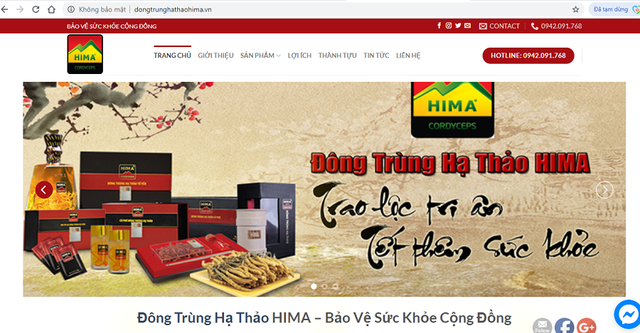 Hình ảnh website của Công ty Cổ phần Đông trùng Hạ thảo