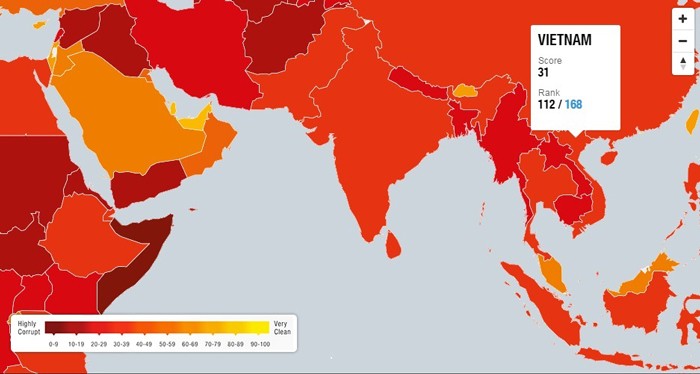 Theo Tổ chức Minh bạch quốc tế, 4 năm qua Việt Nam chưa đạt được tiến bộ nào trong phòng chống tham nhũng. Ảnh: NC st