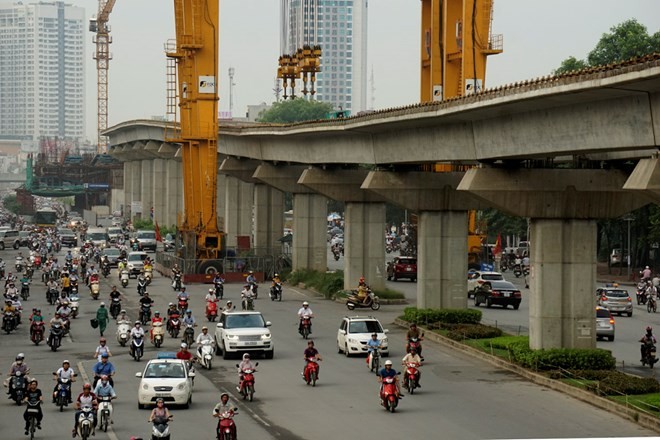 Đường sắt Cát Linh - Hà Đông, một trong những công trình được mong đợi trong năm 2016 này.