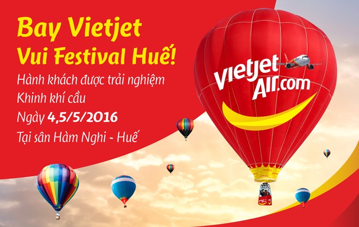 Bay Vietjet vui Festival Huế, hành khách được trải nghiệm khinh khí cầu