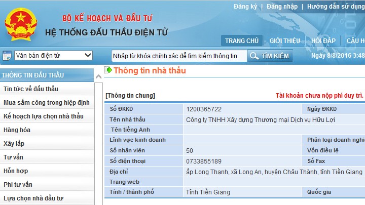 Để có đủ tư cách tham dự thầu, nhà thầu, nhà đầu tư phải đăng ký thông tin trên Hệ thống mạng đấu thầu quốc gia