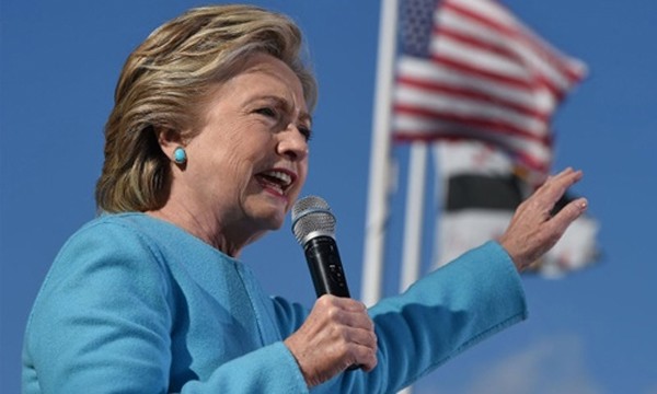 Ứng viên tổng thống Mỹ đảng Dân chủ Hillary Clinton. Ảnh:AFP