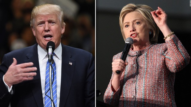 Tổng thống đắc Mỹ Donald Trump và ứng viên Dân chủ Hillary Clinton. (Ảnh: Getty)