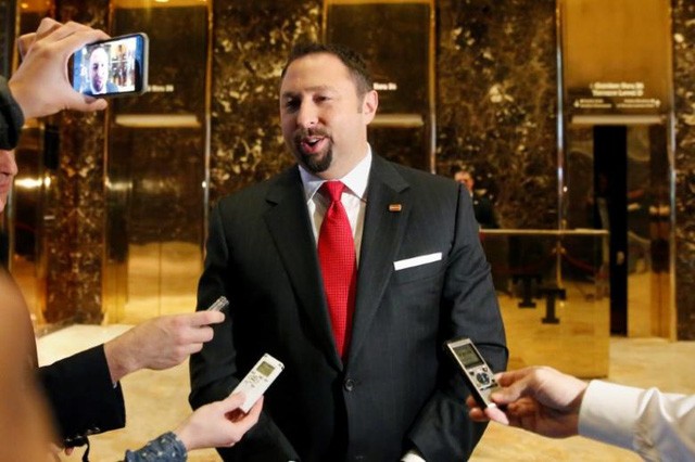 Jason Miller, phát ngôn viên kiêm cố vấn cấp cao của Tổng thống Mỹ đắc cử Donald Trump. (Ảnh: Reuters)