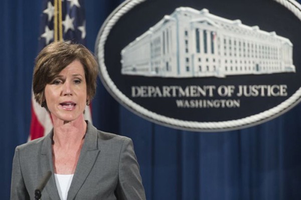 Quyền Bộ trưởng Tư pháp Mỹ Sally Yates. Ảnh:AFP