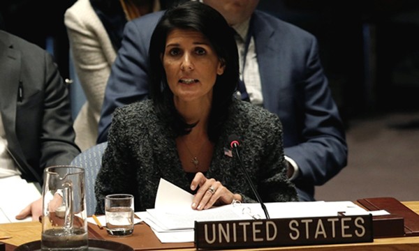 Đại sứ Mỹ tại Liên Hợp Quốc Nikki Haley. Ảnh:Reuters.