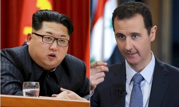 Lãnh đạo Triều Tiên Kim Jong-un và Tổng thống Syria Bashar al-Assad. Ảnh:Breibart