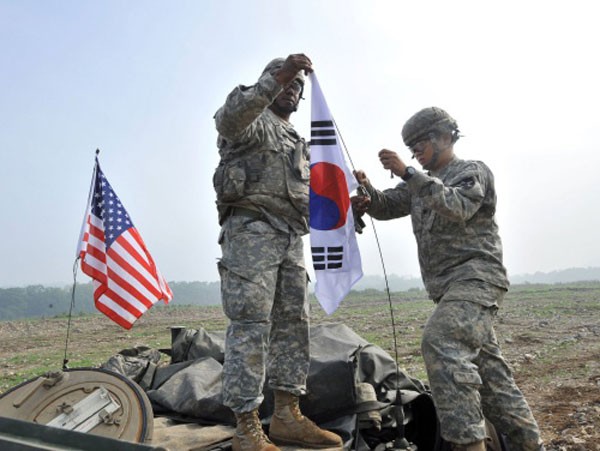 Hàng chục nghìn binh sĩ Mỹ đang đóng quân tại Hàn Quốc. Ảnh:AFP