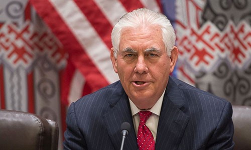 Ngoại trưởng Mỹ Rex Tillerson. Ảnh:AP