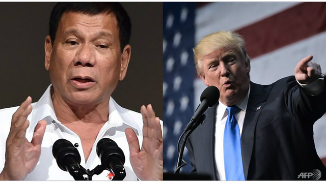 Tổng thống Donald Trump và người đồng cấp Rodrigo Duterte (Ảnh: AFP)