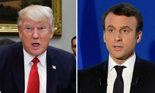 Tổng thống Mỹ Donald Trump (trái) và Tổng thống Pháp đắc cử Emmanuel Macron. Ảnh: Fox News.