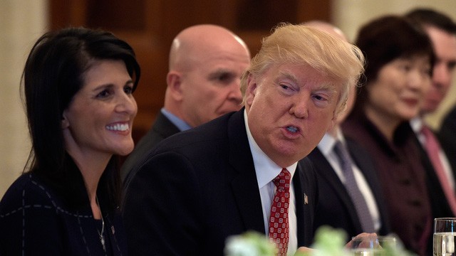 Tổng thống Donald Trump và Đại sứ Mỹ tại Liên Hợp Quốc Nikki Haley (Ảnh: Fox)