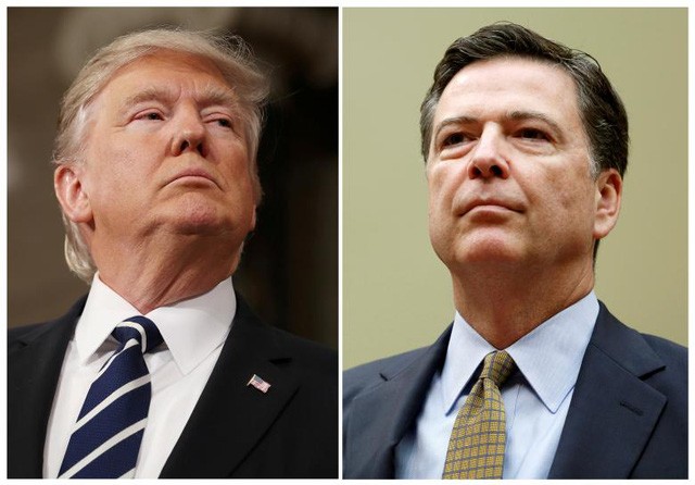 Tổng thống Mỹ Donald Trump (trái) và cựu Giám đốc FBi James Comey. (Ảnh: Reuters)