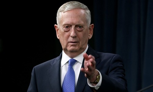 Bộ trưởng Quốc phòng Mỹ James Mattis. Ảnh:Reuters.