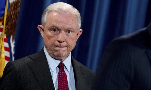 Bộ trưởng Tư pháp Mỹ Jeff Sessions. Ảnh:AP.