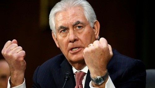 Ngoại trưởng Mỹ Rex Tillerson. Ảnh:AP.