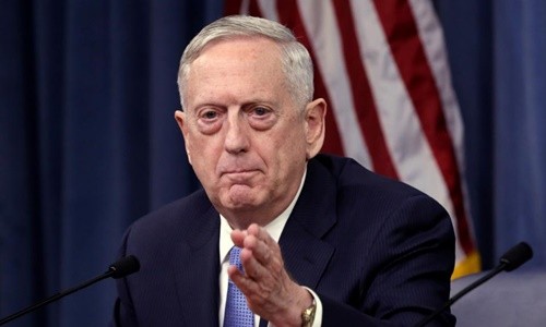 Bộ trưởng Quốc phòng Mỹ Jim Mattis. Ảnh:Reuters.