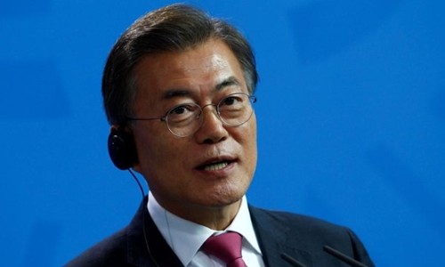 Tổng thống Hàn Quốc Moon Jae-in. Ảnh:Reuters.