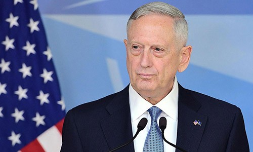 Bộ trưởng Quốc phòng Mỹ James Mattis. Ảnh:AFP.