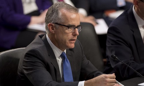 Cựu phó giám đốc FBI Andrew McCabe. Ảnh:AFP.