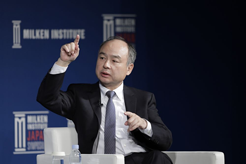 Masayoshi Son tại sự kiện hôm qua ở Tokyo. Ảnh:Bloomberg