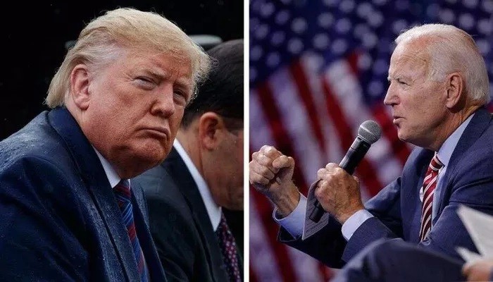 Tổng thống Mỹ Donald Trump (trái) và cựu Phó tổng thống Mỹ Joe Biden.

