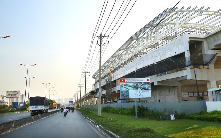 Dự án Tuyến metro số 1 (Bến Thành - Suối Tiên) đến nay đã hoàn thành 75% khối lượng công việc. Ảnh: Lê Tiên