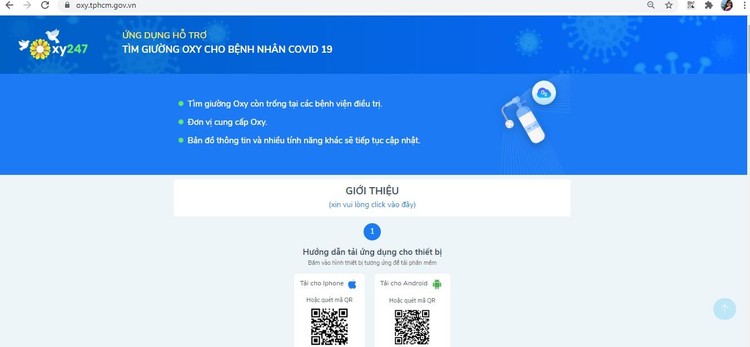 Hỗ trợ tìm giường Oxy cho bệnh nhân Covid-19 qua ứng dụng App Oxy 247 