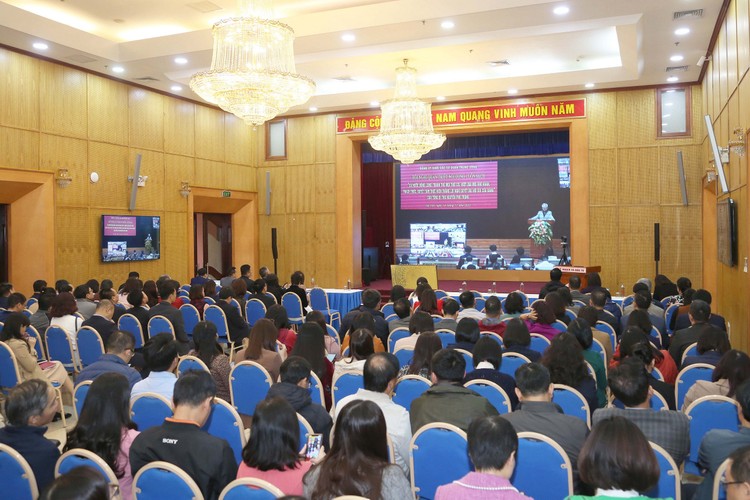 Điểm cầu kết nối trực tiếp với Hội nghị của Bộ Kế hoạch và Đầu tư ở số 6B Hoàng Diệu, Ba Đình, Hà Nội