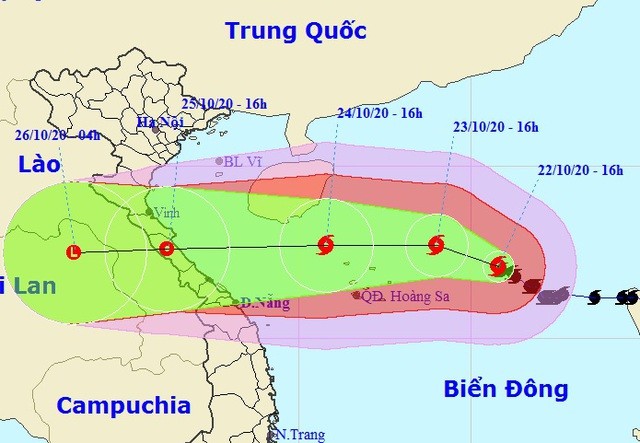 Trong 3 giờ qua, bão số 8 hầu như ít di chuyển. (Ảnh: NCHMF).