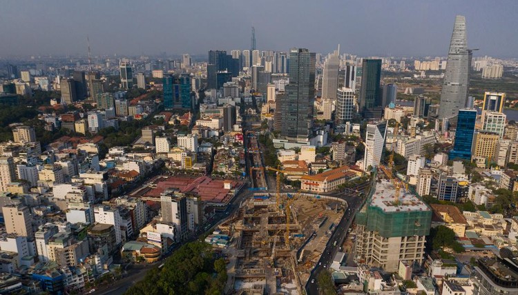 Đoạn metro đi ngầm từ ga Bến Thành đến ga Nhà hát Thành phố thuộc gói thầu CP 1a đã hoàn thành 84,9% khối lượng sau gần 5 năm thi công.