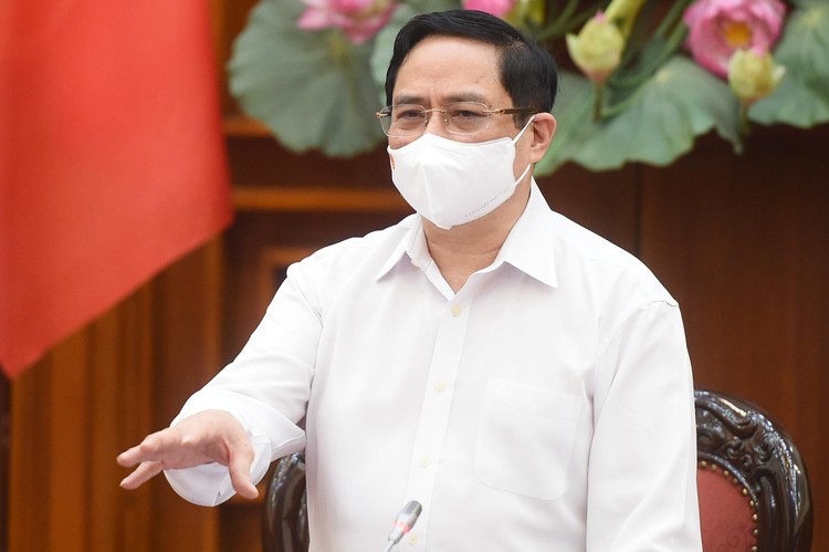 Thủ tướng Chính phủ Phạm Minh Chính phát biểu kết luận cuộc họp ngày 30/4. Ảnh: VGP