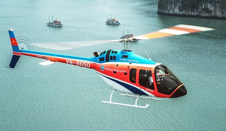 Máy bay trực thăng Bell-505 của Công ty Trực thăng miền Bắc thuộc Tổng công ty Trực thăng Việt Nam