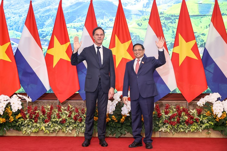 Thủ tướng Phạm Minh Chính đã hội đàm với Thủ tướng Mark Rutte. Ảnh: VGP